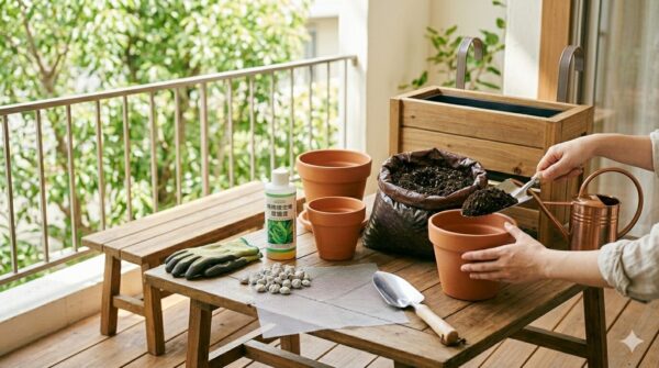 プランターの土入れ方法