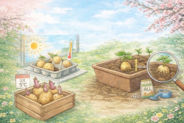 ジャガイモ芽出し方法と3月植え付けの極意
