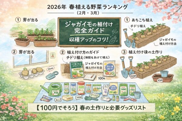 ジャガイモの芽出し・植え付け方法図解