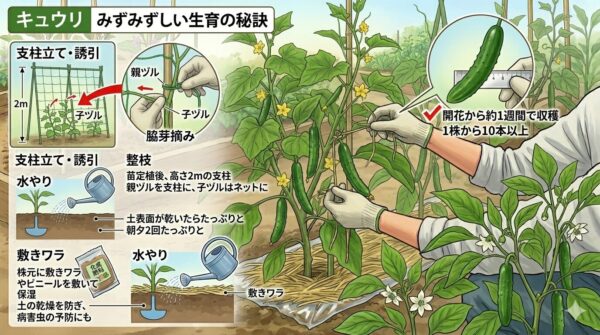 キュウリ：みずみずしい生育の秘訣