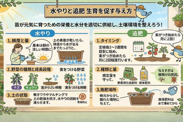 水やりと追肥 生育を促す与え方