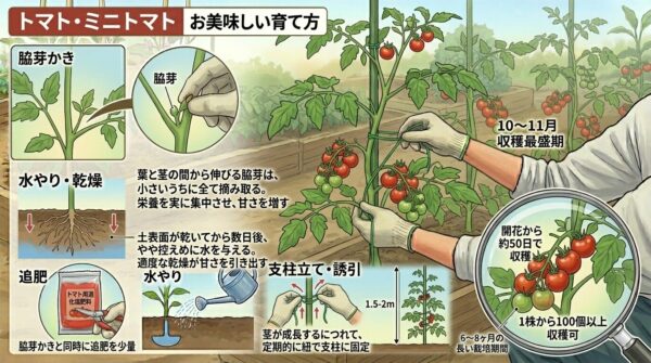 トマト・ミニトマト：甘くて美味しい育て方