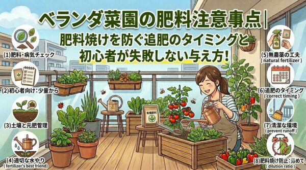 ベランダ菜園の肥料注意点｜肥料焼けを防ぐ追肥のタイミングと初心者が失敗しない与え方！