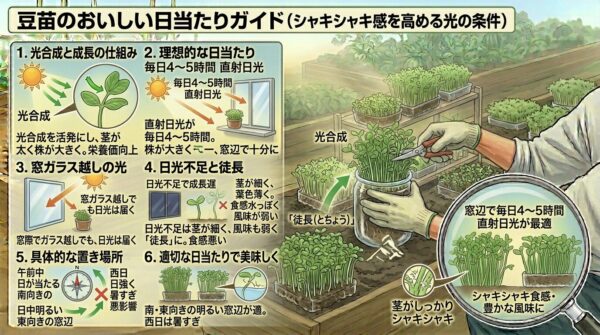 日当たりが味と太さを決める