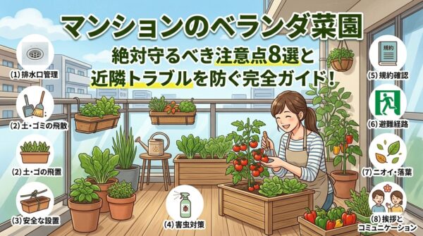 マンションのベランダ菜園｜絶対守るべき注意点8選と近隣トラブルを防ぐ完全ガイド！