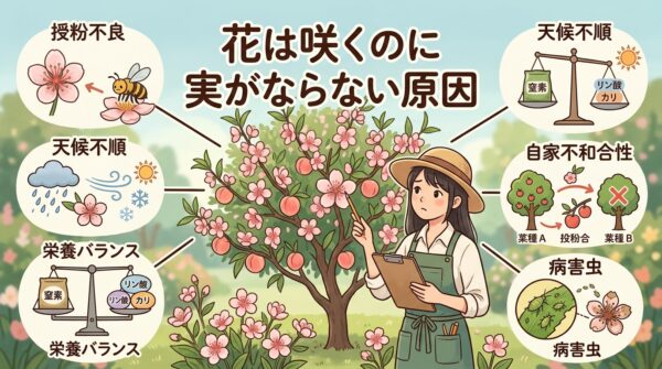 花は咲くのに実がならない原因